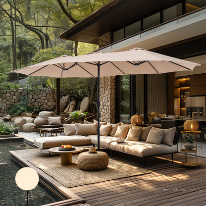 MAISON ARTS Parasol de terrasse extra large double face de 4,5 m avec socle inclus