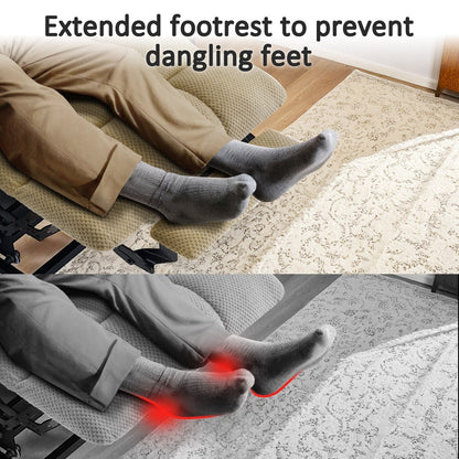 MCombo Fauteuil inclinable électrique à double moteur, large et spacieux, avec massage et double chauffage, pour personnes âgées de grande taille, tissu R7635