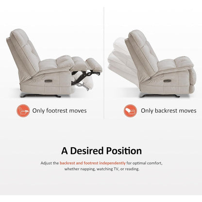 Fauteuil inclinable électrique à double moteur sans accoudoirs MCombo, modèle PR607, avec fonction basculante, idéal pour le salon, en tissu.