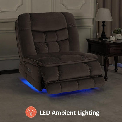 Fauteuil inclinable électrique à double moteur sans accoudoirs MCombo, modèle PR607, avec fonction basculante, idéal pour le salon, en tissu.