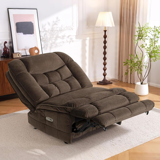 Fauteuil inclinable électrique à double moteur sans accoudoirs MCombo, modèle PR607, avec fonction basculante, idéal pour le salon, en tissu.