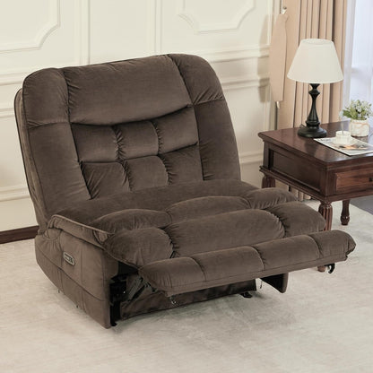 Fauteuil inclinable électrique à double moteur sans accoudoirs MCombo, modèle PR607, avec fonction basculante, idéal pour le salon, en tissu.