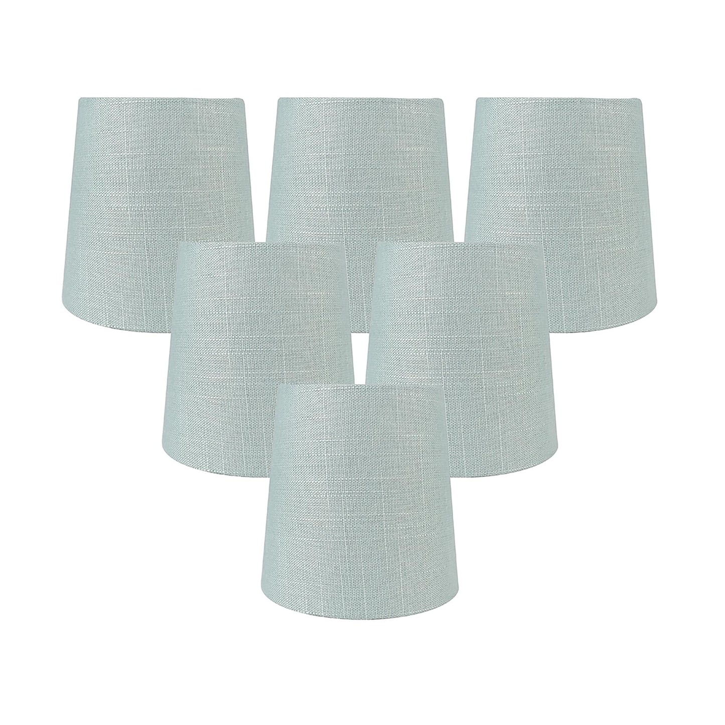 MERIVILLE Linen Clip On Chandelier Lamp Shades, 4-inch by 5-inch by 5-inch