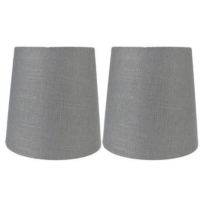 MERIVILLE Linen Clip On Chandelier Lamp Shades, 4-inch by 5-inch by 5-inch