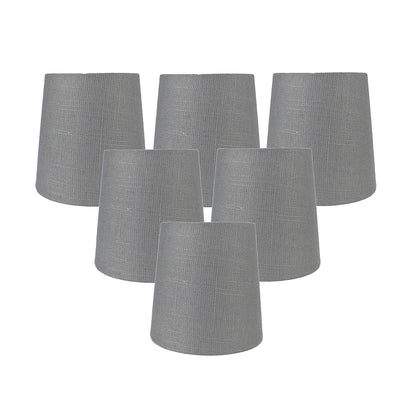 MERIVILLE Linen Clip On Chandelier Lamp Shades, 4-inch by 5-inch by 5-inch