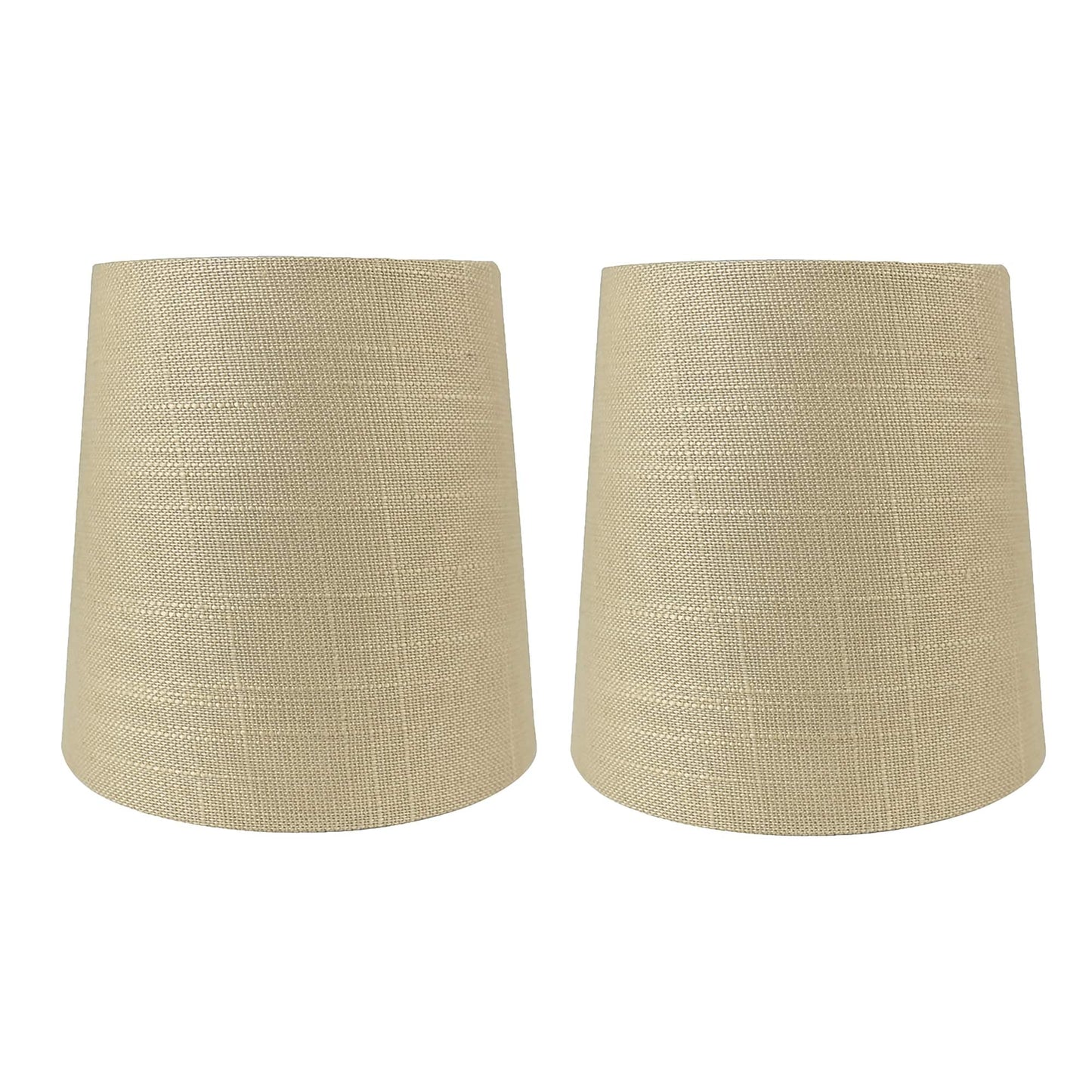 MERIVILLE Linen Clip On Chandelier Lamp Shades, 4-inch by 5-inch by 5-inch