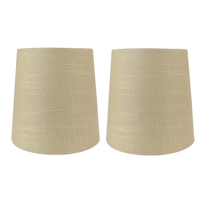 MERIVILLE Linen Clip On Chandelier Lamp Shades, 4-inch by 5-inch by 5-inch