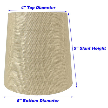 MERIVILLE Linen Clip On Chandelier Lamp Shades, 4-inch by 5-inch by 5-inch