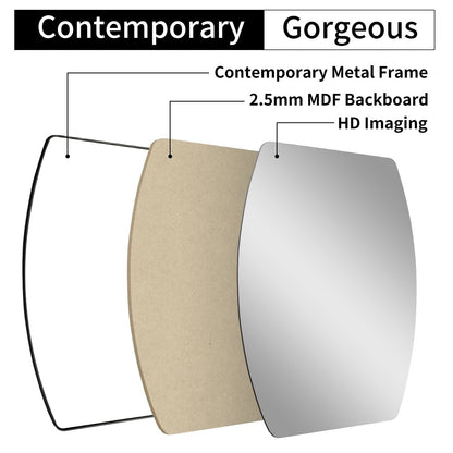 Miroir mural rectangulaire en métal MacLuu