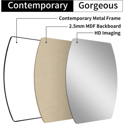 Miroir mural rectangulaire en métal MacLuu