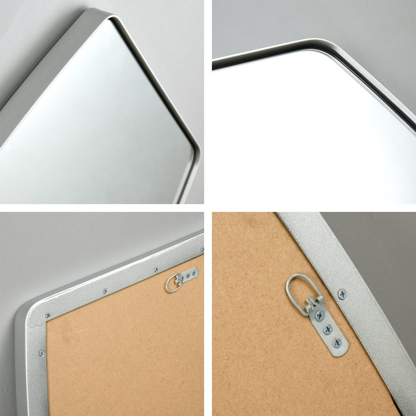 Miroir mural rectangulaire en métal MacLuu