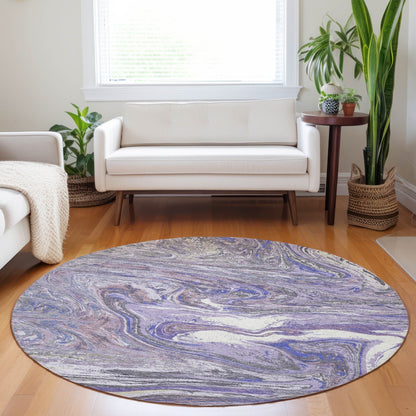 Machine Washable Indoor/ Outdoor Abstract Brushstroke Chantille Rug