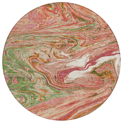 Machine Washable Indoor/ Outdoor Abstract Brushstroke Chantille Rug