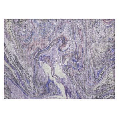 Machine Washable Indoor/ Outdoor Abstract Brushstroke Chantille Rug