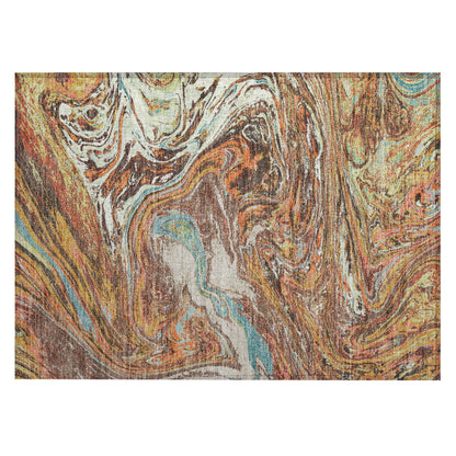 Machine Washable Indoor/ Outdoor Abstract Brushstroke Chantille Rug