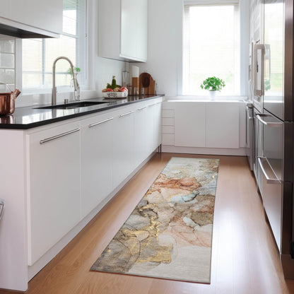 Machine Washable Indoor/ Outdoor Abstract Chantille Rug