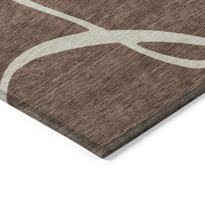 Machine Washable Indoor/ Outdoor Abstract Modern Chantille Rug