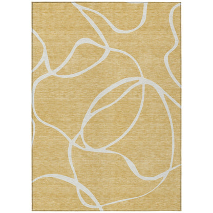 Machine Washable Indoor/ Outdoor Abstract Modern Chantille Rug