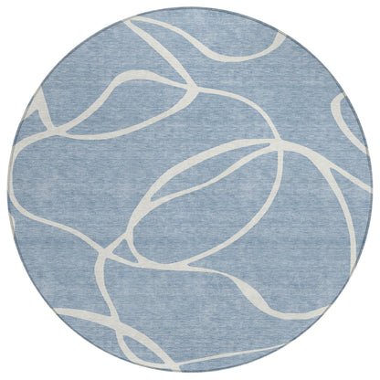 Machine Washable Indoor/ Outdoor Abstract Modern Chantille Rug