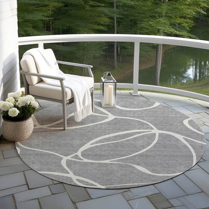 Machine Washable Indoor/ Outdoor Abstract Modern Chantille Rug
