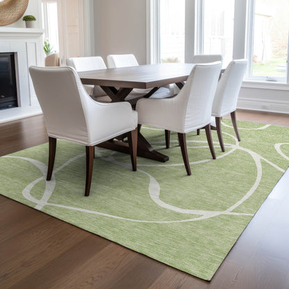 Machine Washable Indoor/ Outdoor Abstract Modern Chantille Rug