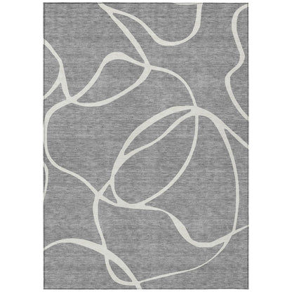 Machine Washable Indoor/ Outdoor Abstract Modern Chantille Rug