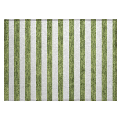 Machine Washable Indoor/ Outdoor Cabana Stripe Chantille Rug