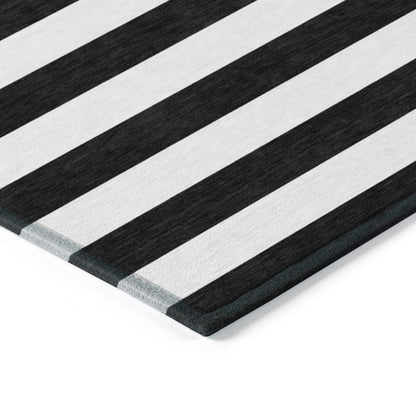 Machine Washable Indoor/ Outdoor Cabana Stripe Chantille Rug