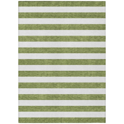 Machine Washable Indoor/ Outdoor Cabana Stripe Chantille Rug