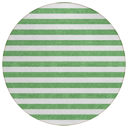 Machine Washable Indoor/ Outdoor Cabana Stripe Chantille Rug