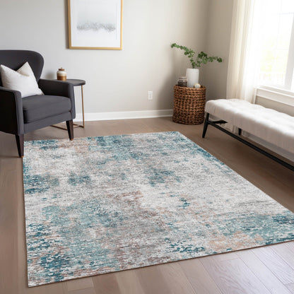 Machine Washable Indoor/ Outdoor Chantille Abstract Modern Rug