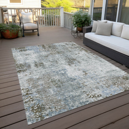 Machine Washable Indoor/ Outdoor Chantille Abstract Modern Rug