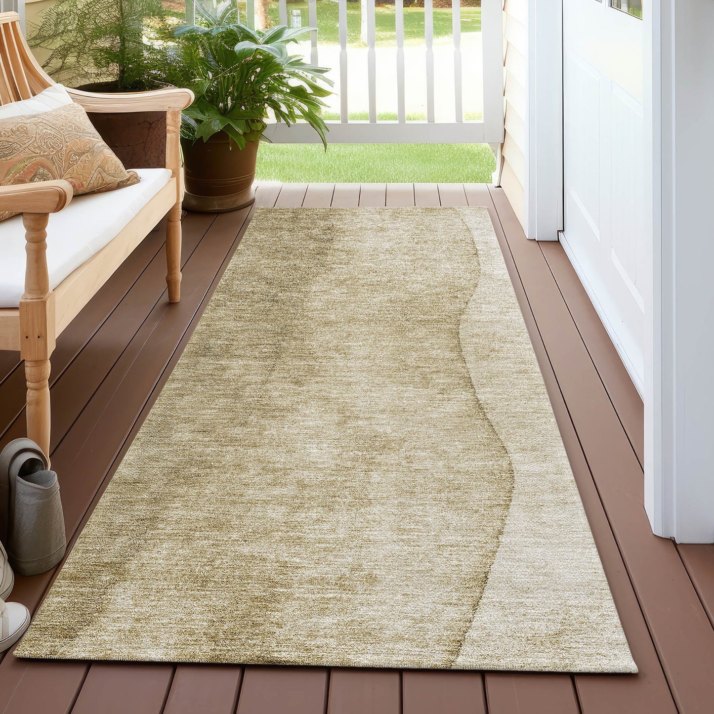 Machine Washable Indoor/ Outdoor Chantille Contemporary Ombre Rug