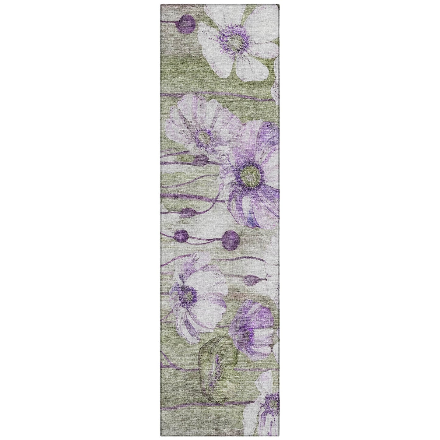 Machine Washable Indoor/ Outdoor Chantille Modern Floral Rug