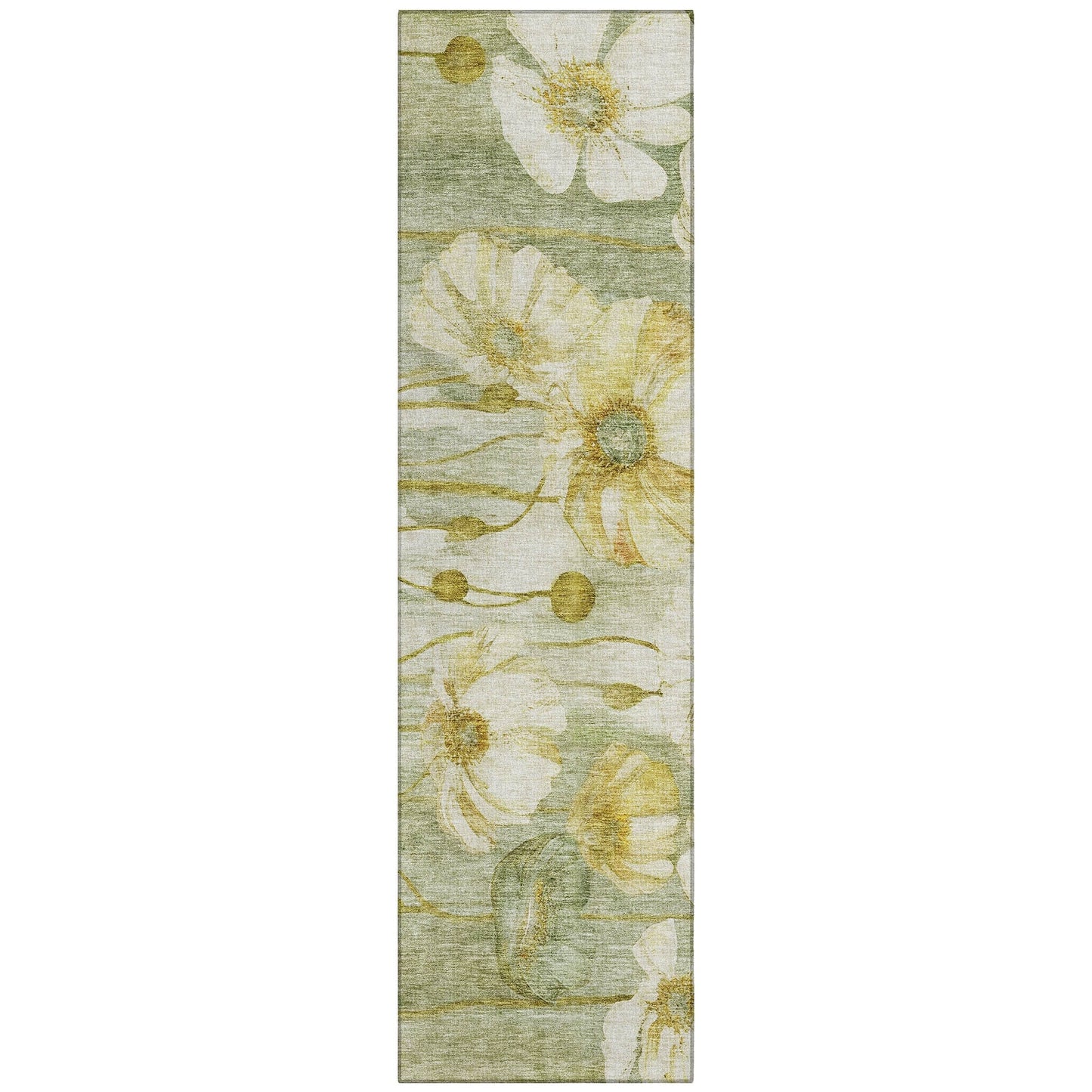 Machine Washable Indoor/ Outdoor Chantille Modern Floral Rug