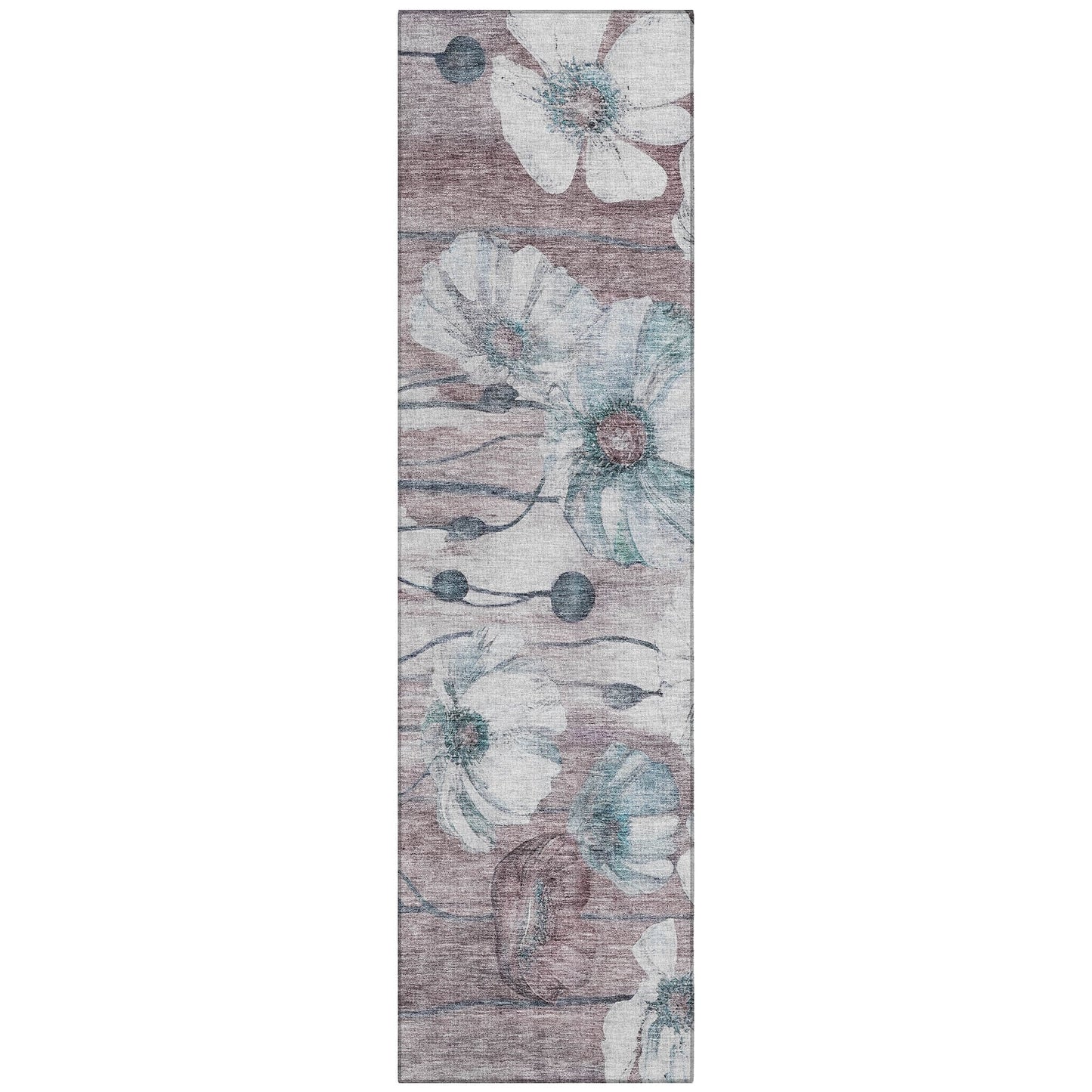 Machine Washable Indoor/ Outdoor Chantille Modern Floral Rug