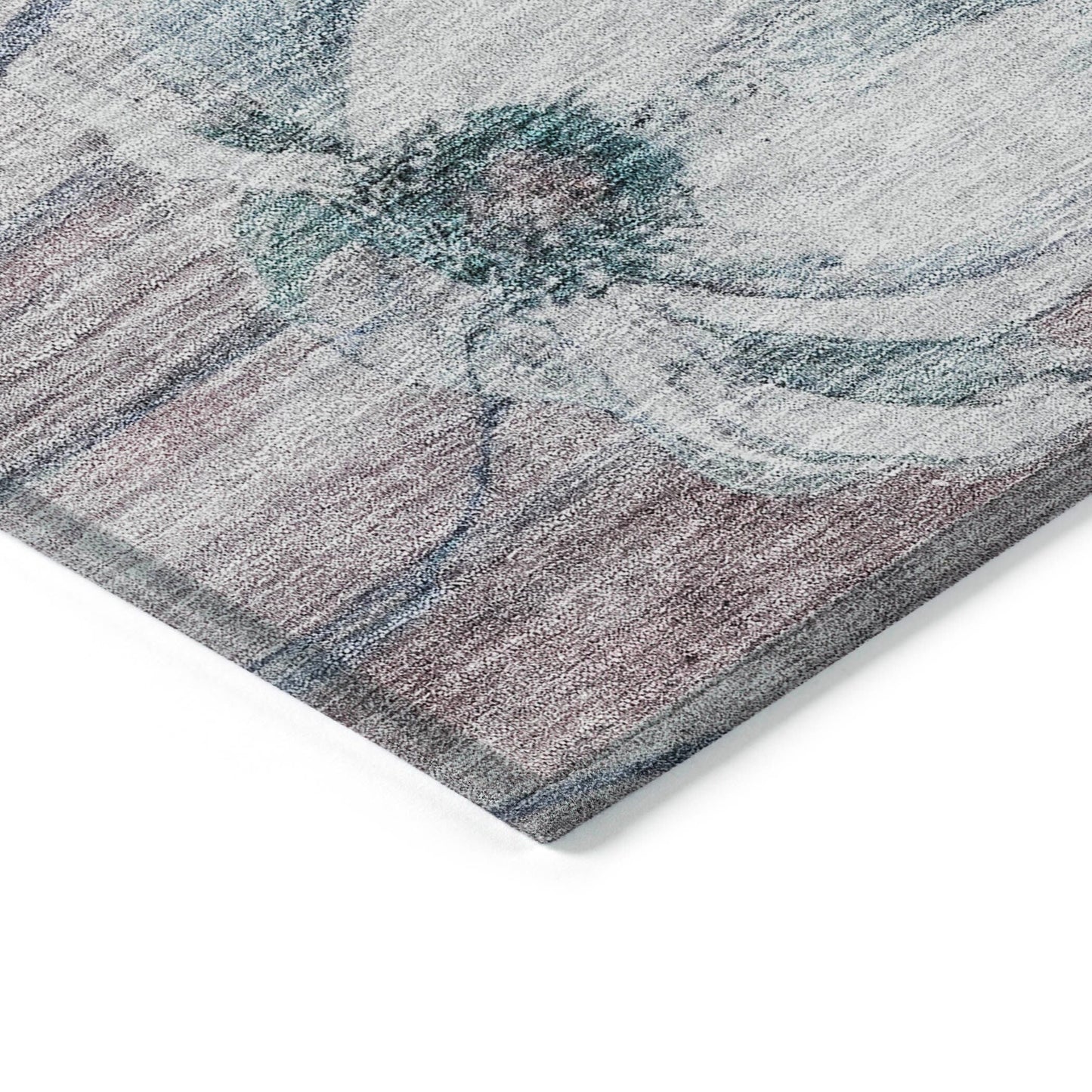 Machine Washable Indoor/ Outdoor Chantille Modern Floral Rug
