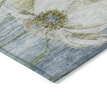 Machine Washable Indoor/ Outdoor Chantille Modern Floral Rug