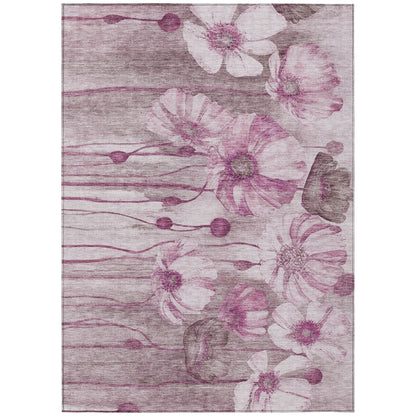 Machine Washable Indoor/ Outdoor Chantille Modern Floral Rug