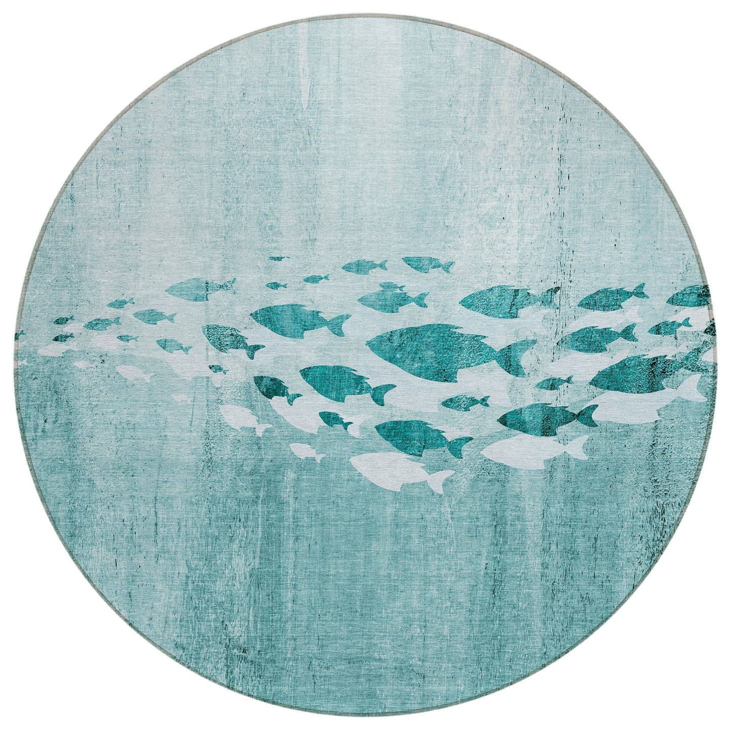 Machine Washable Indoor/ Outdoor Chantille Modern Sea Life Rug