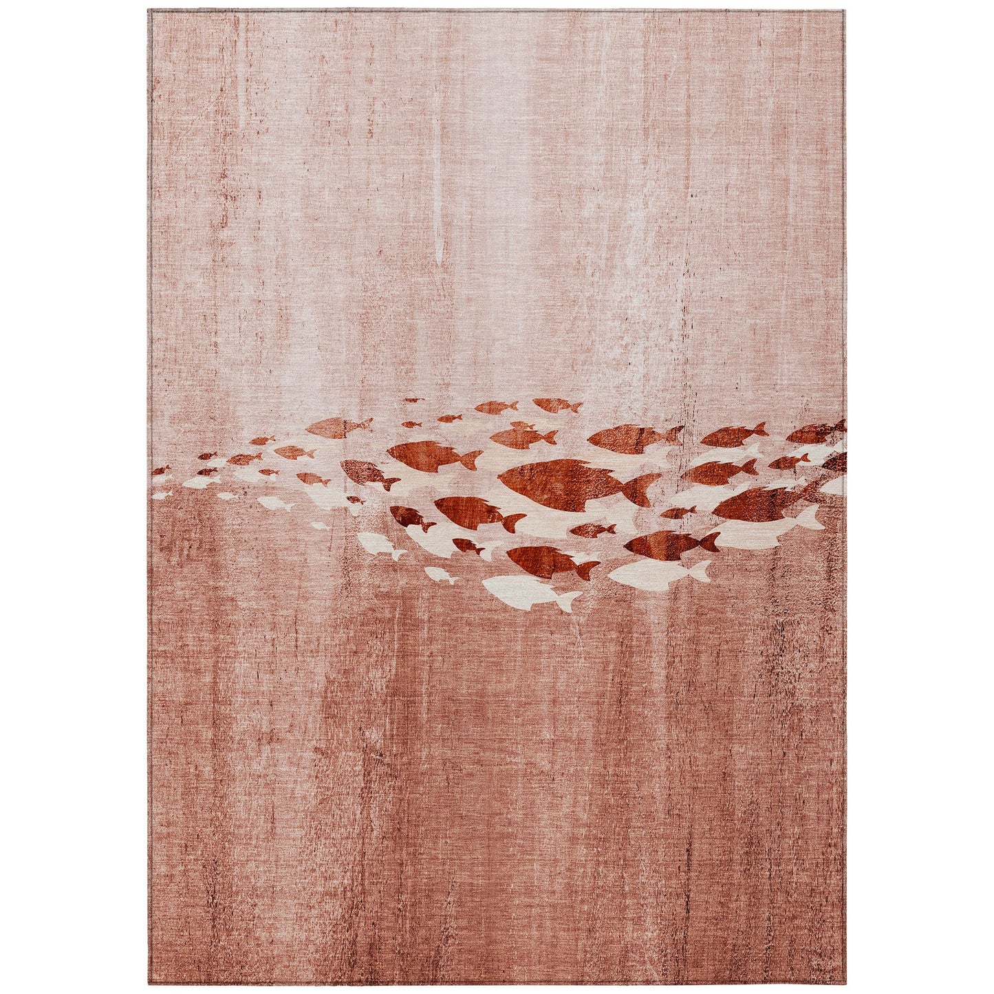 Machine Washable Indoor/ Outdoor Chantille Modern Sea Life Rug