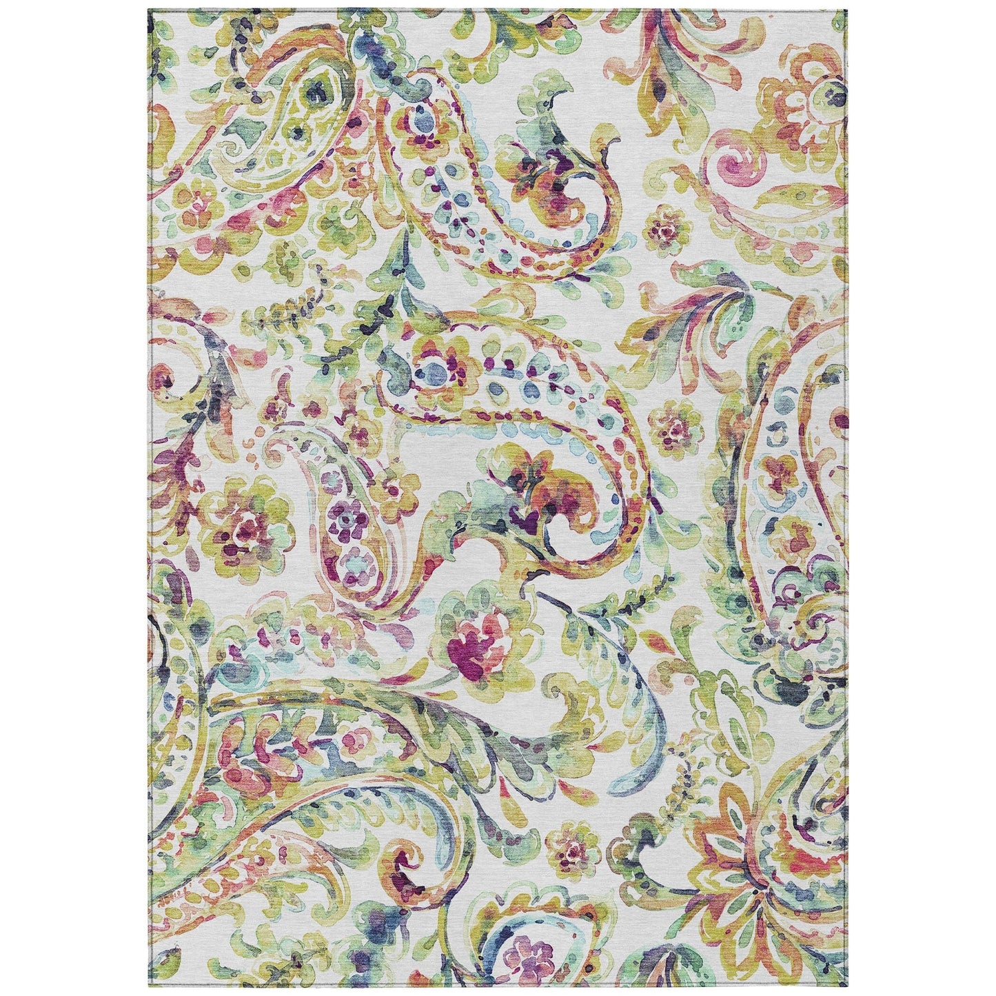 Machine Washable Indoor/ Outdoor Chantille Traditional Scroll Rug