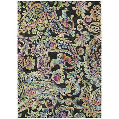 Machine Washable Indoor/ Outdoor Chantille Traditional Scroll Rug