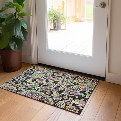 Machine Washable Indoor/ Outdoor Chantille Traditional Scroll Rug