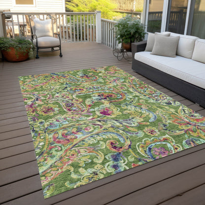 Machine Washable Indoor/ Outdoor Chantille Traditional Scroll Rug