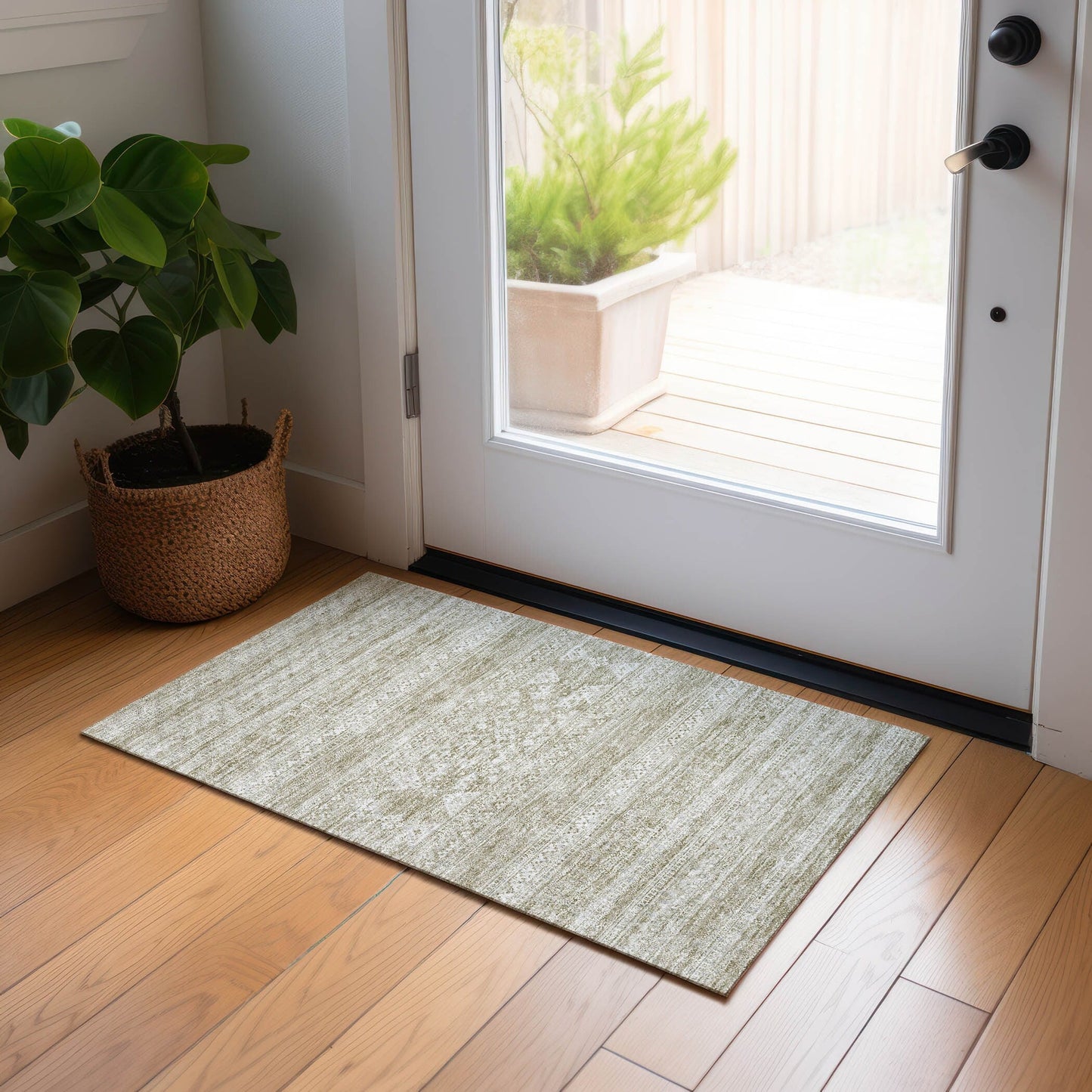 Machine Washable Indoor/ Outdoor Chantille Tribal Boho Rug