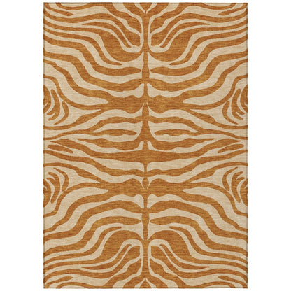 Machine Washable Indoor/ Outdoor Modern Animal Print Chantille Rug
