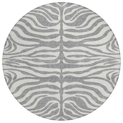 Machine Washable Indoor/ Outdoor Modern Animal Print Chantille Rug