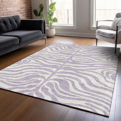 Machine Washable Indoor/ Outdoor Modern Animal Print Chantille Rug