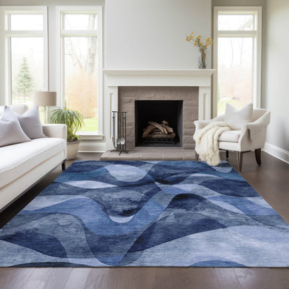 Machine Washable Indoor/ Outdoor Modern Chantille Rug